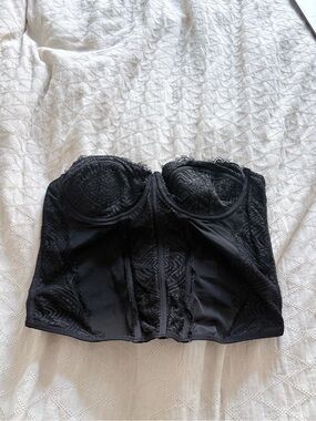 Garage Black Lace Bustier Bandeau Top
